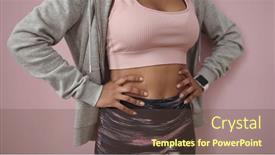  Presentation with sportswear - PPT theme having african-american-woman-wearing-sportswear background and a  colored foreground