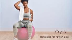  Presentation with pilates - PPT theme with african-american-woman-wearing-sportswear background and a lemonade colored foreground