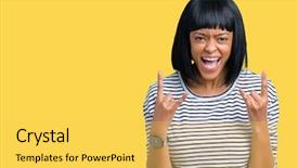  Presentation with music african american jazz musician - Colorful PPT theme enhanced with african american woman wearing stripes backdrop and a yellow colored foreground