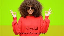  Presentation with relaxation - Presentation featuring african american woman wearing sunglasses doing ok sign gesture with both hands expressing meditation and relaxation background and a red colored foreground