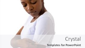  Presentation with design fashion - PPT theme having african-american-woman-wearing-white background and a white colored foreground