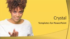  Presentation with colonoscopy african american patient - Presentation theme consisting of african american woman wearing winter background and a yellow colored foreground