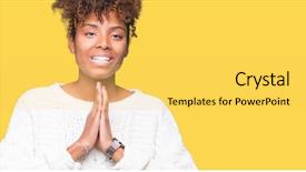  Presentation with religious african american - Presentation theme featuring african american woman wearing winter background and a yellow colored foreground
