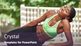  Presentation with workout - Audience pleasing presentation theme consisting of african-american-woman-wearing-workout backdrop and a tawny brown colored foreground