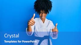  Presentation with kimono - Amazing presentation having african-american-woman-with-afro backdrop and a teal colored foreground