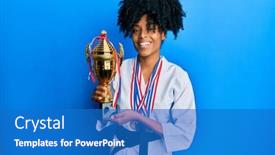  Presentation with kimono - Audience pleasing presentation theme consisting of african-american-woman-with-afro backdrop and a teal colored foreground