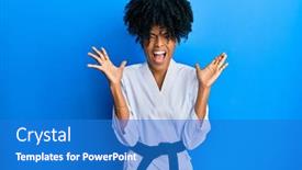  Presentation with kimono - Cool new presentation design with african-american-woman-with-afro backdrop and a teal colored foreground