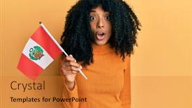  Presentation with american flag - Amazing presentation theme having african-american-woman-with-afro backdrop and a gold colored foreground