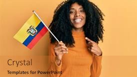  Presentation with ecuador - Beautiful presentation featuring african-american-woman-with-afro backdrop and a gold colored foreground