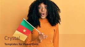  Presentation with senegal flag - Presentation design featuring african-american-woman-with-afro background and a gold colored foreground
