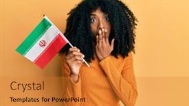  Presentation with american flag - Amazing presentation design having african-american-woman-with-afro backdrop and a gold colored foreground
