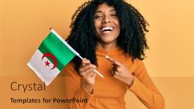  Presentation with afro - Presentation theme enhanced with african-american-woman-with-afro background and a gold colored foreground