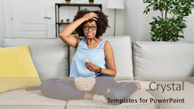  Presentation with popcorn - Slides with african-american-woman-with-afro background and a mint green colored foreground