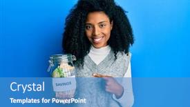  Presentation with afro - Slides with african-american-woman-with-afro background and a teal colored foreground