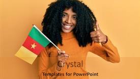  Presentation with senegal flag - Slide deck having african-american-woman-with-afro background and a gold colored foreground