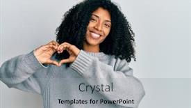  Presentation with american heart - PPT layouts consisting of african-american-woman-with-afro background and a light gray colored foreground