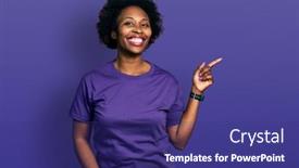  Presentation with afro - Presentation theme enhanced with african-american-woman-with-afro background and a navy blue colored foreground