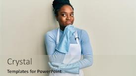  Presentation with african american woman question - Colorful PPT theme enhanced with african-american-woman-with-braided backdrop and a soft green colored foreground