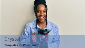  Presentation with mixer machine - Audience pleasing slide set consisting of african-american-woman-with-braided backdrop and a teal colored foreground