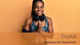  Presentation with band - Beautiful slide set featuring african-american-woman-with-braided backdrop and a gold colored foreground