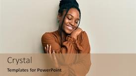  Presentation with hair care - Presentation theme with african-american-woman-with-braided background and a coral colored foreground