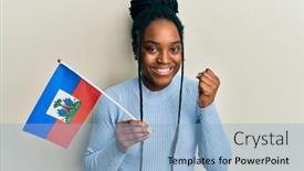  Presentation with proud american - Beautiful slides featuring african-american-woman-with-braided backdrop and a light blue colored foreground