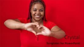  Presentation with american heart - Presentation design having african-american-woman-with-braided background and a crimson colored foreground