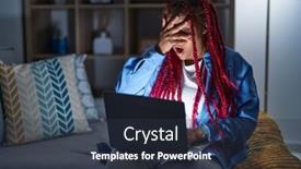  Presentation with hair - Presentation theme with african-american-woman-with-braided background and a tawny brown colored foreground