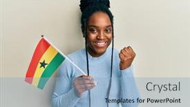  Presentation with ghana flag - Slide set having african-american-woman-with-braided background and a light blue colored foreground