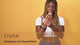  Presentation with arthritis - Slides consisting of african-american-woman-with-braided background and a gold colored foreground
