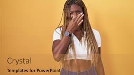  Presentation with breath - Slide deck consisting of african-american-woman-with-braided background and a gold colored foreground