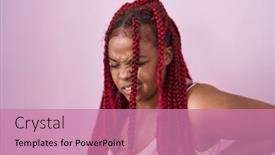  Presentation with back pain - Slides consisting of african-american-woman-with-braided background and a coral colored foreground