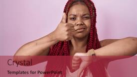  Presentation with conflict - Slide set consisting of african-american-woman-with-braided background and a red colored foreground