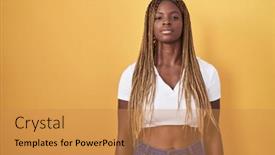  Presentation with simple - Slide set consisting of african-american-woman-with-braided background and a gold colored foreground