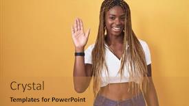 Presentation with saying - Presentation enhanced with african-american-woman-with-braided background and a gold colored foreground