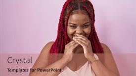  Presentation with scandal - Slides with african-american-woman-with-braided background and a coral colored foreground