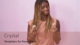  Presentation with business pink - Presentation with african-american-woman-with-braided background and a coral colored foreground