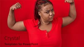  Presentation with proud american - PPT theme featuring african-american-woman-with-braided background and a crimson colored foreground