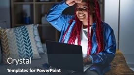  Presentation with far away - Presentation featuring african-american-woman-with-braided background and a tawny brown colored foreground