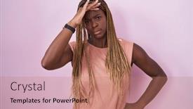  Presentation with crisis - Slide set consisting of african-american-woman-with-braided background and a  colored foreground