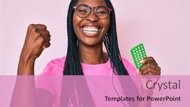 Presentation with proud american - PPT layouts with african-american-woman-with-braids background and a coral colored foreground