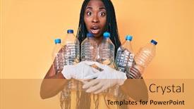  Presentation with plastic recycling - Audience pleasing PPT layouts consisting of african-american-woman-with-braids backdrop and a yellow colored foreground