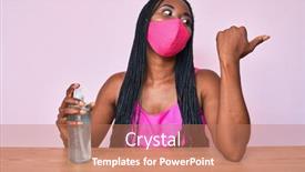  Presentation with hand sanitizer - Cool new theme with african-american-woman-with-braids backdrop and a coral colored foreground