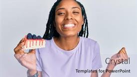  Presentation with cheesecake - Audience pleasing slides consisting of african-american-woman-with-braids backdrop and a sky blue colored foreground