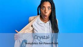  Presentation with detective - Amazing presentation theme having african-american-woman-with-braids backdrop and a light blue colored foreground