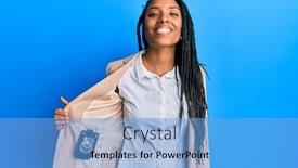  Presentation with detective - Colorful presentation design enhanced with african-american-woman-with-braids backdrop and a light blue colored foreground