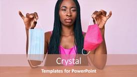  Presentation with masks - Colorful slide set enhanced with african-american-woman-with-braids backdrop and a coral colored foreground