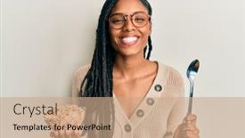  Presentation with healthy eating - Audience pleasing slide deck consisting of african-american-woman-with-braids backdrop and a coral colored foreground