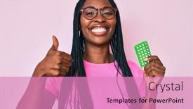  Presentation with control - Beautiful PPT theme featuring african-american-woman-with-braids backdrop and a coral colored foreground
