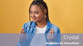  Presentation with african american business - Theme with african-american-woman-with-braids background and a teal colored foreground